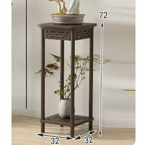Hot selling wooden floor-standing flower stand (wooden carved flower stand [walnut color] [medium size])