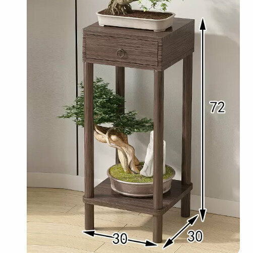 Hot selling wooden floor-standing flower stand (wooden top flower stand [walnut color] [medium size])