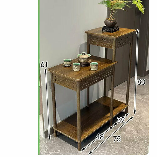 Hot selling wooden storage rack (antique carving [high and low styles])