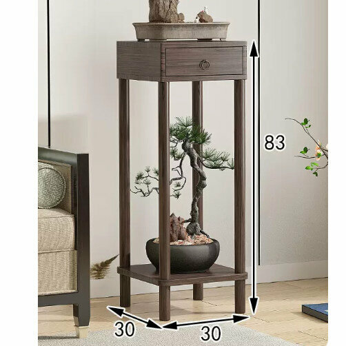 Hot selling wooden floor-standing flower stand (wooden top flower stand [walnut color] [large size])