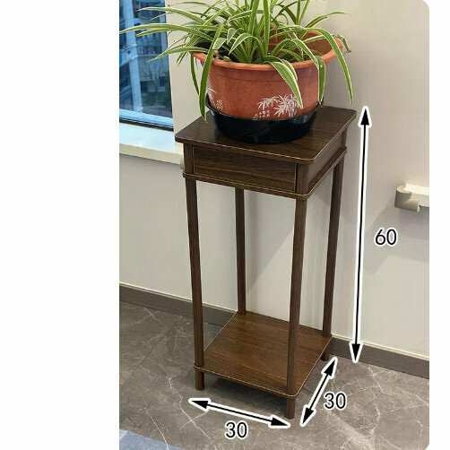 Hot selling wooden storage rack (retro flower table [walnut color] [medium size])
