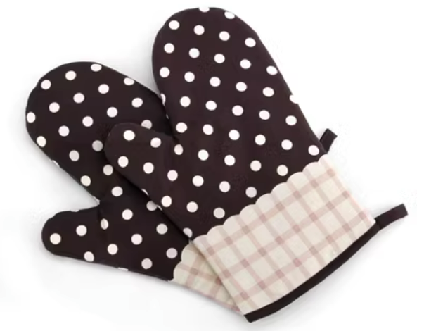 Hot sale 2 cotton thickened anti-scald gloves (candy coffee) (size: 27CM*16CM)