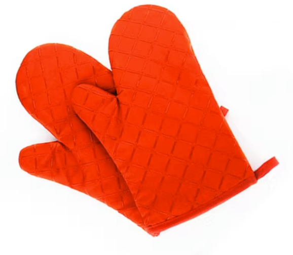 Hot selling 2 silicone cotton thickened anti-scald gloves (orange) (size: 27CM*16CM)
