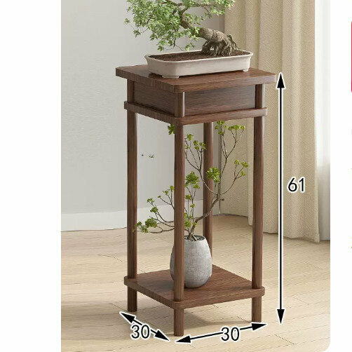Hot selling wooden floor-standing flower stand (retro flower table [walnut color] (medium size))