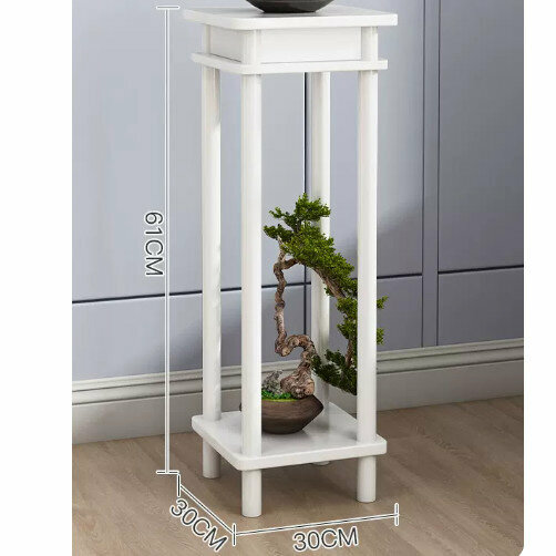 Hot selling wooden floor-standing flower stand (retro flower table [white] (medium size))