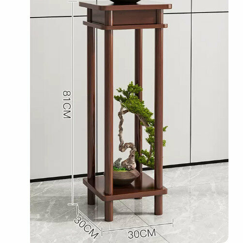 Hot selling wooden floor-standing flower stand (retro flower table [walnut color] (large size))
