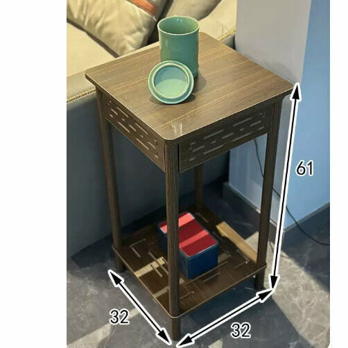 Hot selling wooden floor-standing flower stand (antique carving [walnut color] [small size])