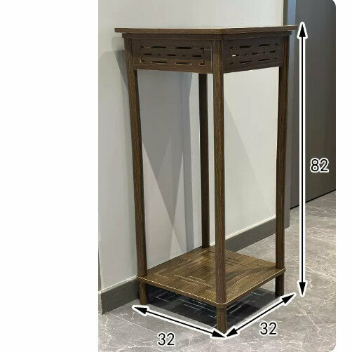 Hot selling wooden floor-standing flower stand (antique carving [walnut color] [large size])