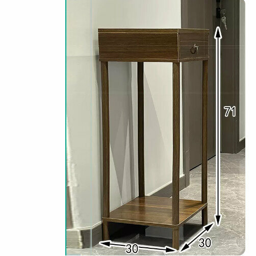 Hot selling wooden floor-standing flower stand (Chinese style flower table with drawers [walnut color] [medium size])