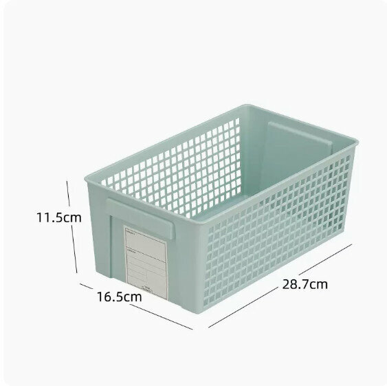 Hot selling rectangular plastic storage basket for debris (medium blue)
