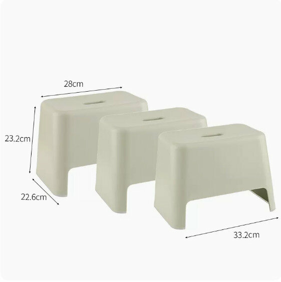 熱賣【3個裝】家用加厚塑膠小矮凳(淺綠色）