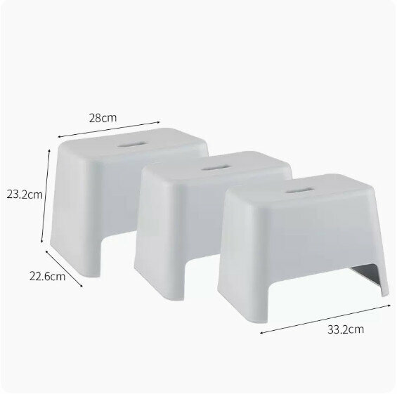熱賣【3個裝】家用加厚塑膠小矮凳(淺藍色）