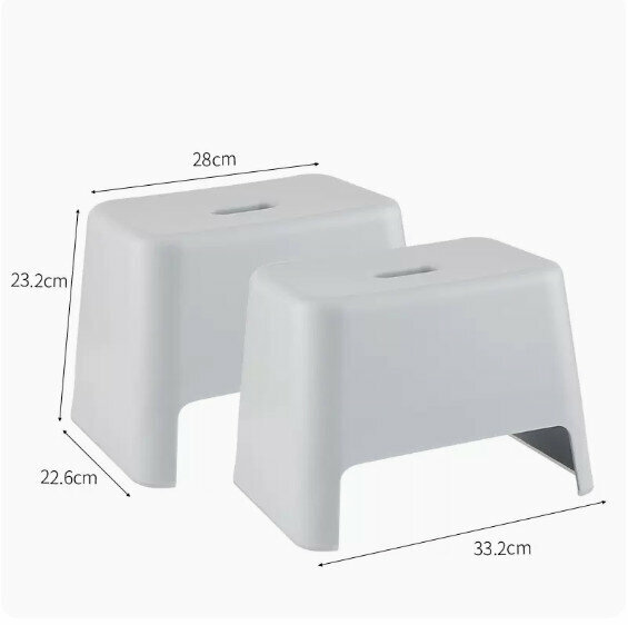 熱賣【2個裝】家用加厚塑膠小矮凳(淺藍色）