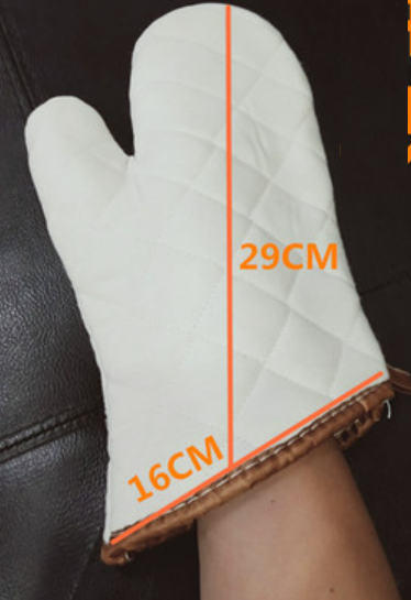 Popular 2 pieces of heat-insulating and high-temperature-resistant thickened gloves (white) (size: 29CM*16CM)