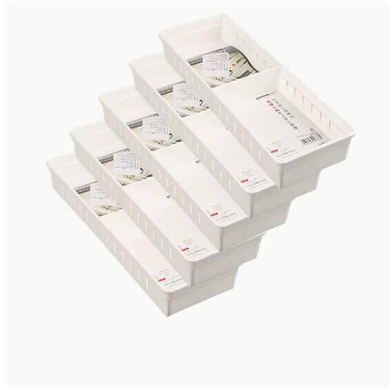 Hot Style [5-Pack] Kitchen Drawer Storage Box (White Large)