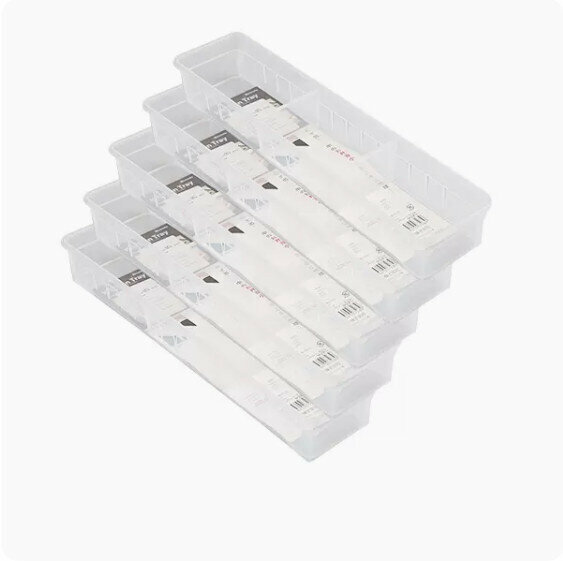Hot style [5-pack] kitchen drawer storage box (transparent small size)