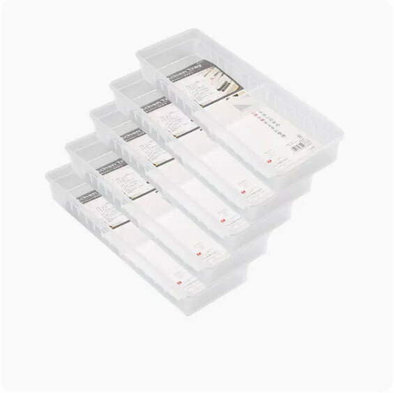 Hot style [5-pack] kitchen drawer storage box (transparent large size)