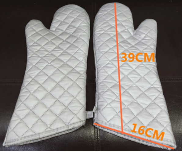 Hot-selling 2 high temperature resistant, heat-insulating and anti-scalding silver-coated cloth gloves (silver) (size: 39CM*16CM)