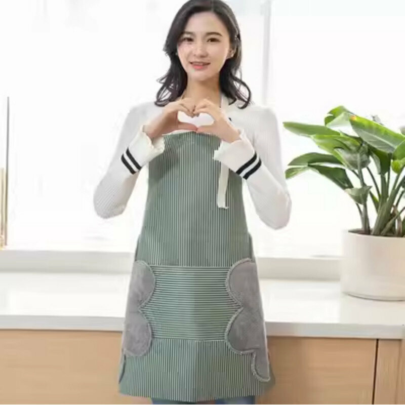爆款家用可擦手廚房圍裙【綠色】