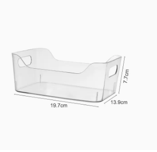 Hot style desktop debris PET transparent lidless storage box (U-shaped small size) (size: 19.7*13.9*7.7CM)