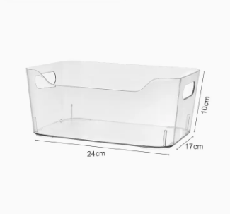 Popular desktop debris PET transparent lidless storage box (U-shaped medium size) (size: 24*17*10CM)
