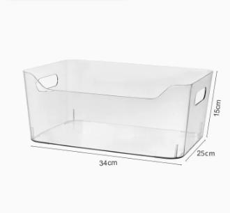 Hot style desktop debris PET transparent lidless storage box (U-shaped large size) (size: 34*25*15CM)