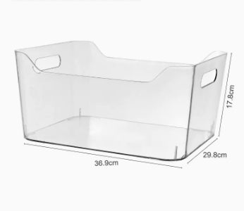 Popular PET transparent lidless storage box for desktop debris (U-shaped extra large size) (size: 36.9*29.8*17.8CM)