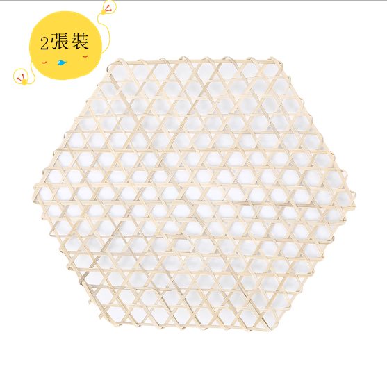 爆款2張裝防粘鍋底網編織竹網蒸籠墊（8眼）（規格：直徑24-26CM）