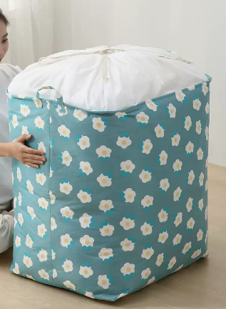 Popular large-capacity clothes and quilt storage bag (Frangipani) (size: 100L-41*50*51CM)