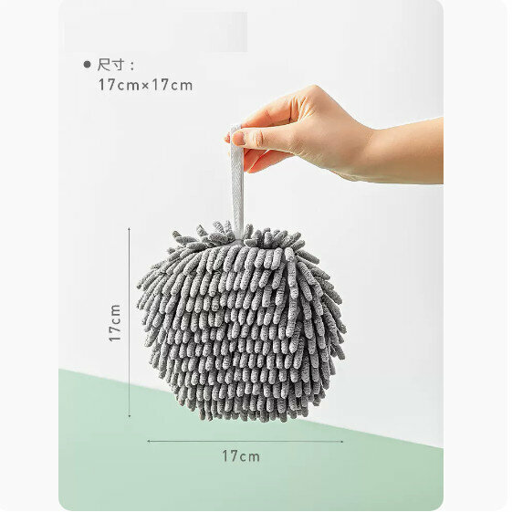 爆款掛式不掉毛吸水加厚擦手巾（淺灰色）