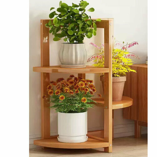 Hotly recommended wooden floor-standing flower stand (bamboo art solid bamboo board flower stand 3 layers)