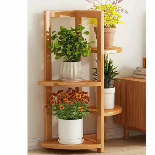 Hotly recommended wooden floor-standing flower stand (bamboo art solid bamboo board flower stand 4 layers)
