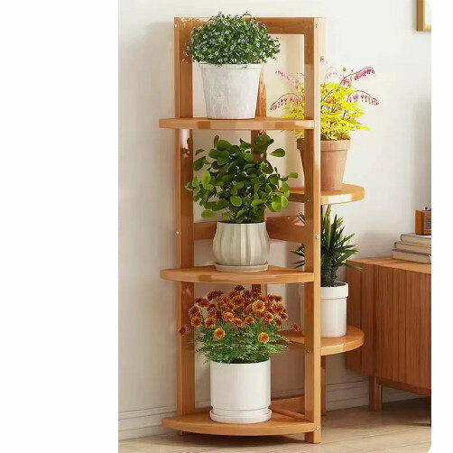 Hotly recommended wooden floor-standing flower stand (bamboo art solid bamboo board flower stand 5 layers)