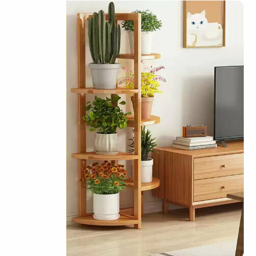 Hotly recommended wooden floor-standing flower stand (bamboo art solid bamboo board flower stand 6 layers)