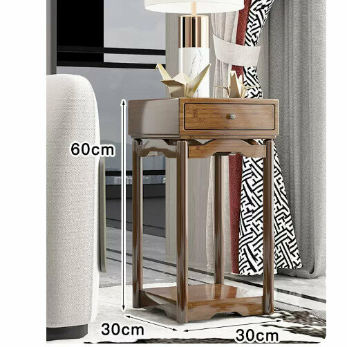 Hot-recommended wooden floor-standing flower stand (Chinese-style flower stand with drawer 50)