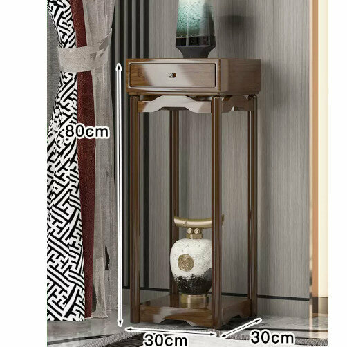 Hot-recommended wooden floor-standing flower stand (Chinese-style flower stand with drawer 70)