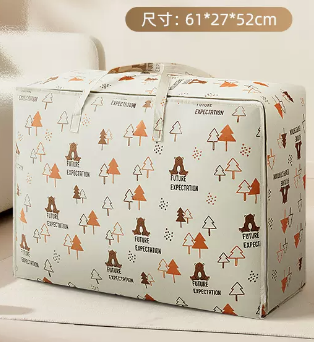 Hot recommendation (pack of 2) small fresh non-woven clothes and quilt storage bag (forest bear) (size: 90L-61*27*52CM)