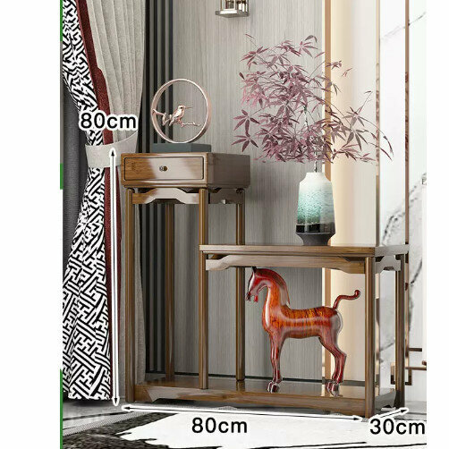 Hotly recommended wooden floor-standing flower stand (Chinese-style flower stand combination with drawer [low model])