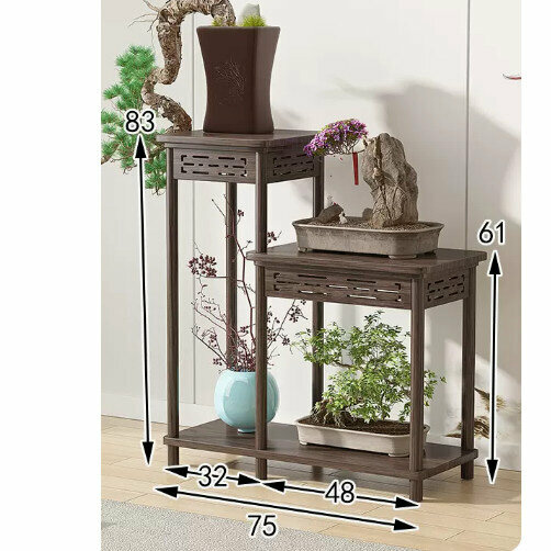 Hotly recommended wooden floor-standing flower stand (Chinese flower table combination high and low version)
