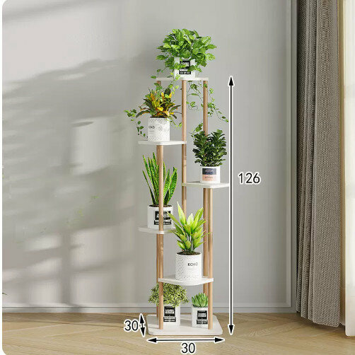 Hotly recommended wooden floor-standing flower stand (Nordic No. 1 [white] six layers)