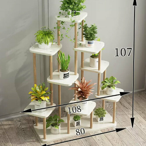 Hotly recommended wooden floor-standing flower stand (Nordic No. 3 [white] nine layers)