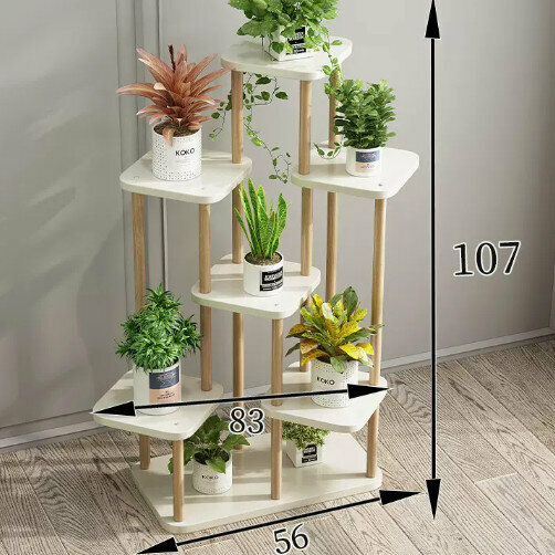 Hotly recommended wooden floor-standing flower stand (Nordic No. 3 [white] seven layers)