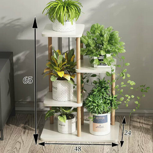 Hotly recommended wooden floor-standing flower stand (Nordic No. 2 flower stand, 4th floor)