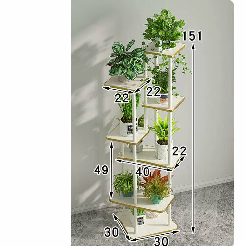 Hotly recommended wooden floor-standing flower stand (three-dimensional flower stand Nordic white 7 layers)