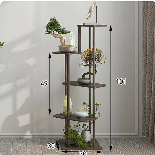Hotly recommended wooden floor-standing flower stand (Zhongyun No. 3 walnut color 5 layers)