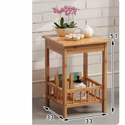 Hot-recommended wooden storage rack (two-story square flower rack (original color))