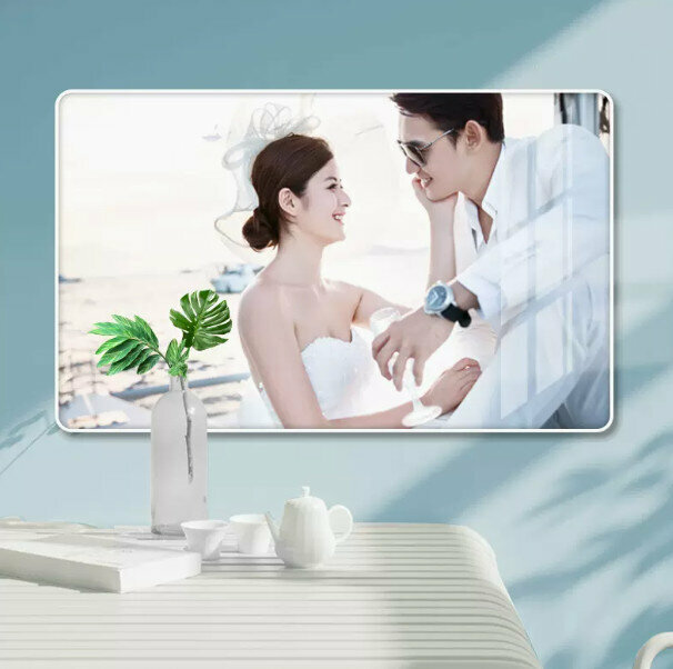 Popular Korean crystal wedding photo frame (crystal edge, small 18-[30.5*45.5] cm (wall hanging))
