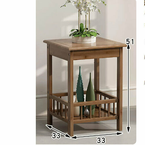 Hot-recommended wooden storage rack (two-story square flower rack (brown))