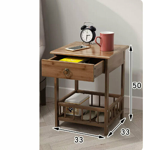 Hot push wooden storage rack (brown drawer second layer length 33)