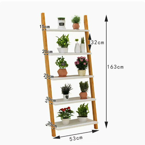 Hot-recommended wooden floor-standing flower rack (wall storage rack [five layers long 53])